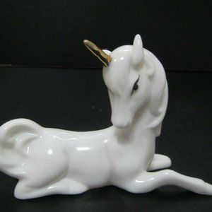 Enesco Vintage White Porcelain Unicorn Figurine